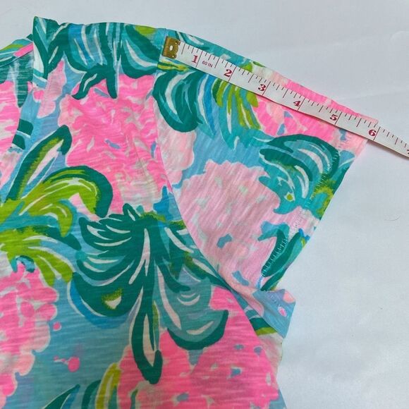 Lilly Pulitzer Pink and Green Floral Tee - Picture 4 of 6
